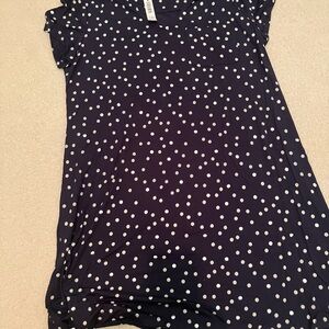 Navy Polka Dot Short Sleeve sleep shirt